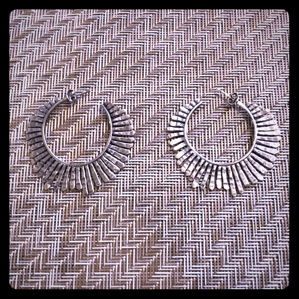 Mix Metal Sunburst Hoops 40$